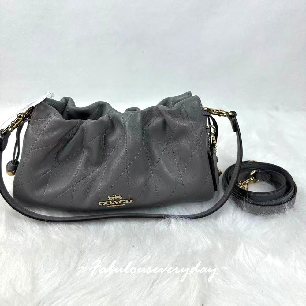 Coach Faye Shoulder Bag With Quilting Nappa Leather/Gold/Slate CCZ54 NWT